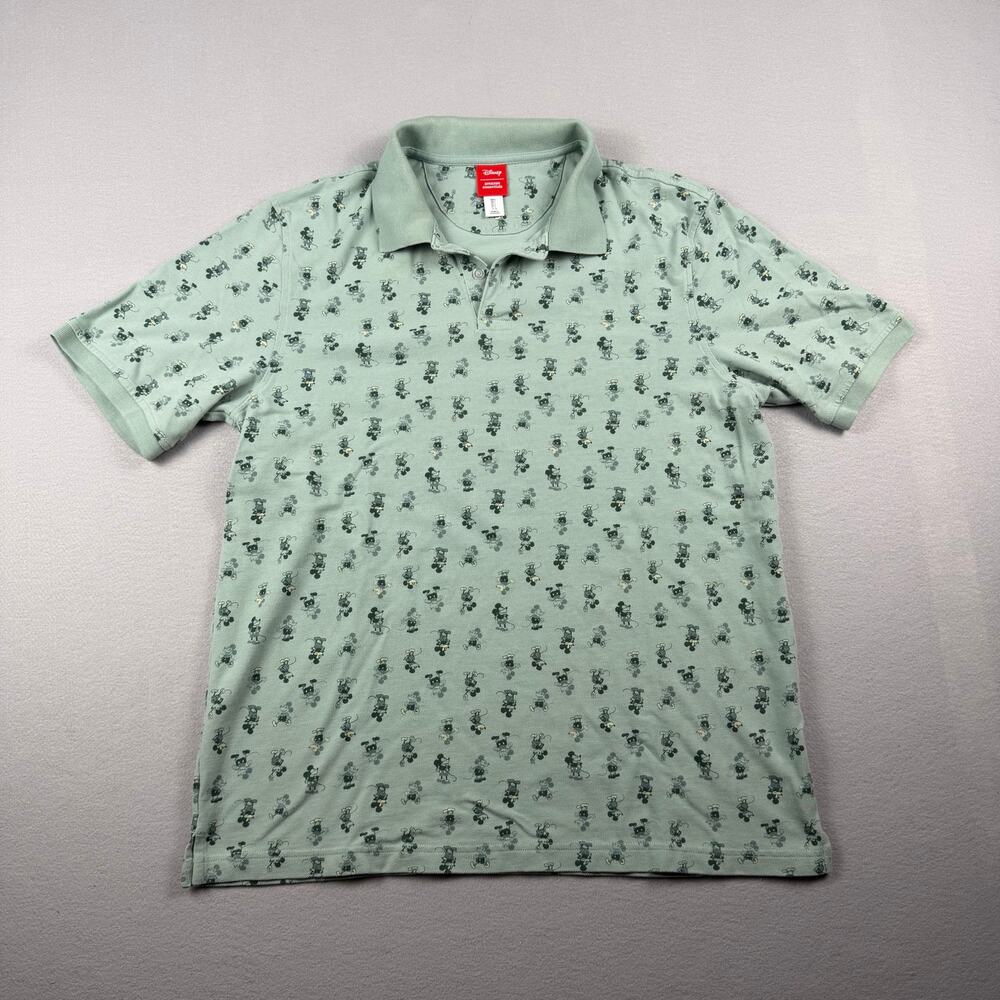 Disney Mickey Mouse Print Polo Shirt Amazon L Green